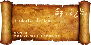 Szekula Ákos névjegykártya